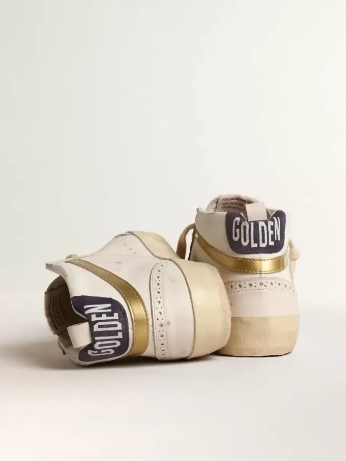 Mid Star mit rosa Wildlederstern und goldfarbenem Metallic-Lederstreifen