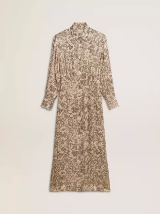 Midi-Kleid für Damen aus Seidenmischung mit Blumenmuster