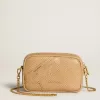 Mini Star Bag aus beigem Leder mit Schlangenprint