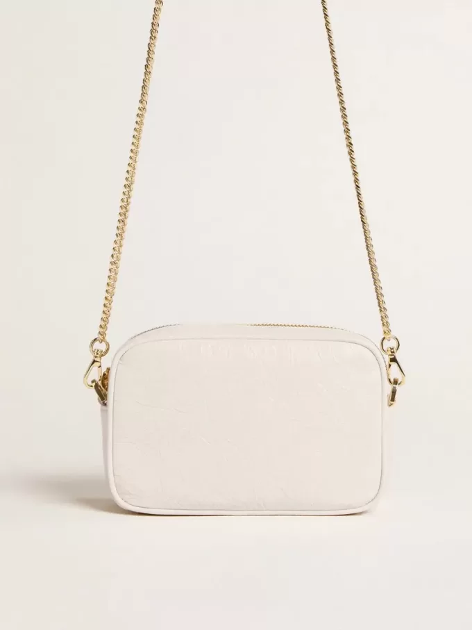 Mini Star Bag aus butterweißem Leder mit Ton-in-Ton-Stern Mini Star Bag aus butterweißem Leder mit Ton-in-Ton-Stern