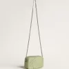 Mini Star Bag aus hellgrünem Leder mit Schlangenprint