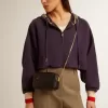 Mini Star Bag aus schwarzem Leder mit ton-in-ton Stern
