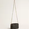 Mini Star Bag aus schwarzem Leder mit ton-in-ton Stern