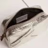 Mini Star Tasche für Damen aus silbernem laminiertem Leder mit Ton-in-Ton-Stern Mini Star Tasche für Damen aus silbernem laminiertem Leder mit Ton-in-Ton-Stern