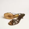 Nico Kitten-Heel-Sandalen aus metallisch grauem Leder