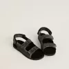 Noa Young Sandalen aus schwarzem Leder im Used-Look