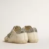 Old School für Damen mit silbernem Glitzerstern und eisgrauer Zunge aus Wildleder