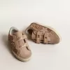 Old School Junior in Pfirsichrosa mit Glitzer und rosa Wildlederstern