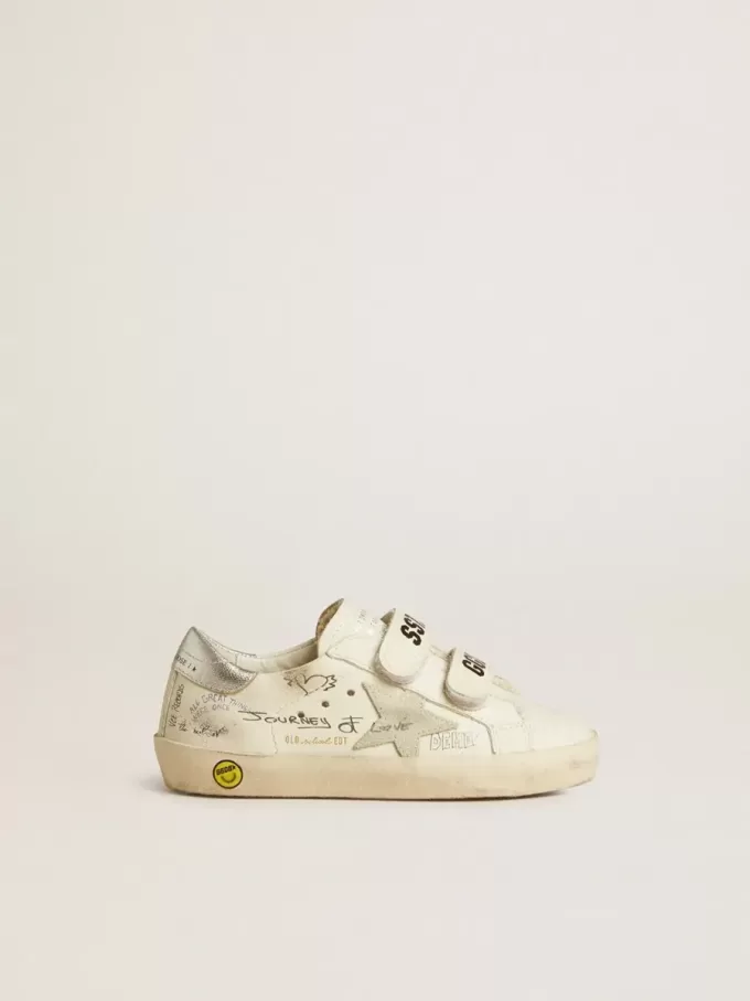Old School Junior mit Stern aus Wildleder und Fersenlasche aus Metallic-Leder
