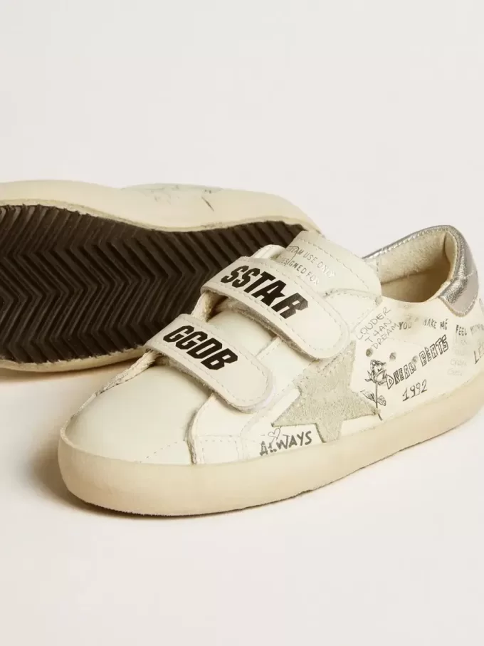 Old School Junior mit Stern aus Wildleder und Fersenlasche aus Metallic-Leder