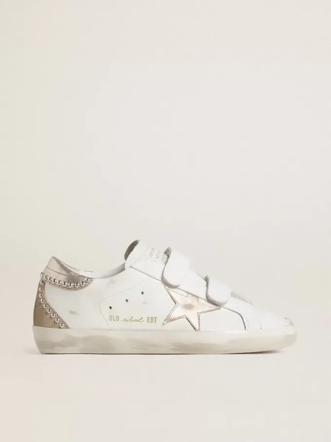 Old School LTD für Damen mit roségoldfarbenem Metallic-Lederstern und Fersenlasche
