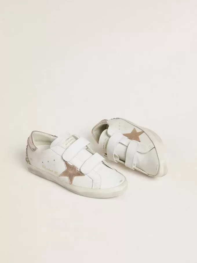 Old School LTD für Damen mit roségoldfarbenem Metallic-Lederstern und Fersenlasche