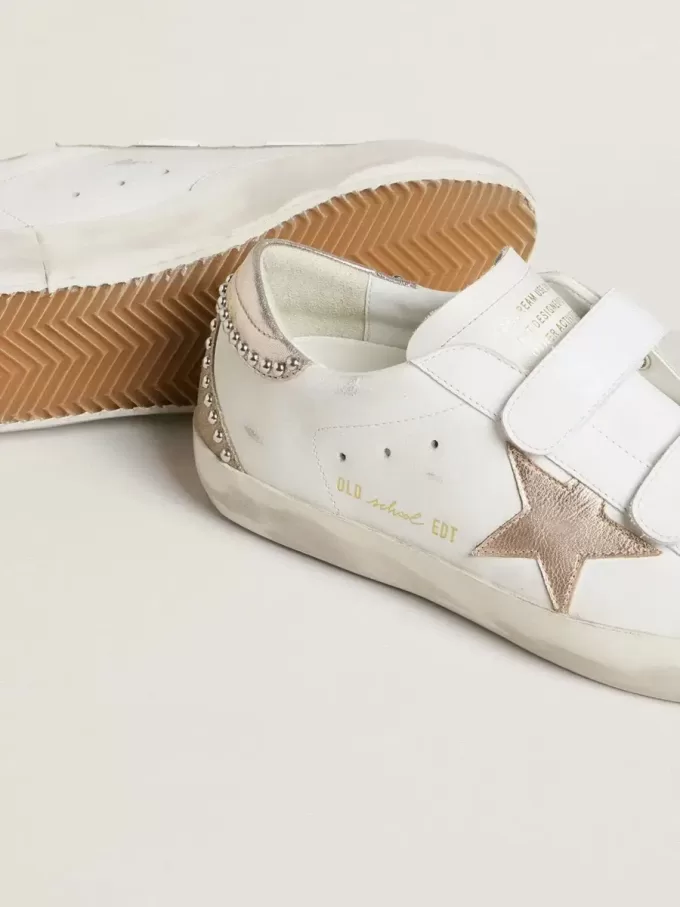Old School LTD für Damen mit roségoldfarbenem Metallic-Lederstern und Fersenlasche