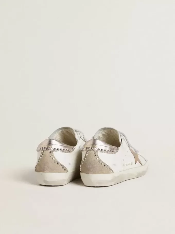 Old School LTD für Damen mit roségoldfarbenem Metallic-Lederstern und Fersenlasche