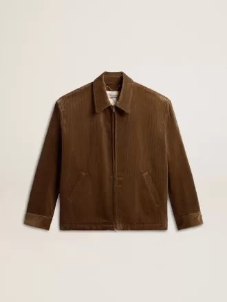 Olivgrüne Cordjacke für Herren
