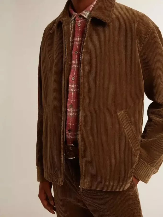 Olivgrüne Cordjacke für Herren Olivgrüne Cordjacke für Herren