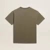 Olivgrünes Damen-T-Shirt mit goldener Beschriftung