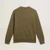 Olivgrünes Sweatshirt für Herren mit goldenem Schriftzug Olivgrünes Sweatshirt für Herren mit goldenem Schriftzug