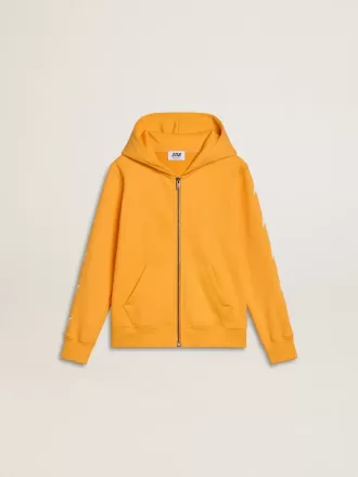 Orangefarbenes Sweatshirt für Jungen mit Reißverschluss