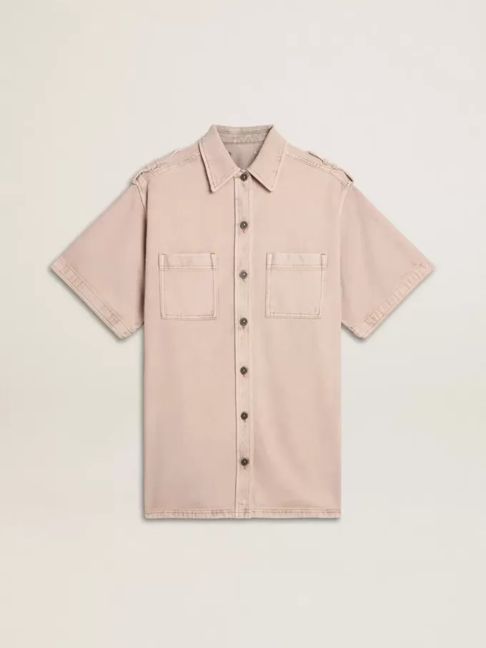 Oversized-Fit-Jeanshemd für Damen in Pink Oversized-Fit-Jeanshemd für Damen in Pink