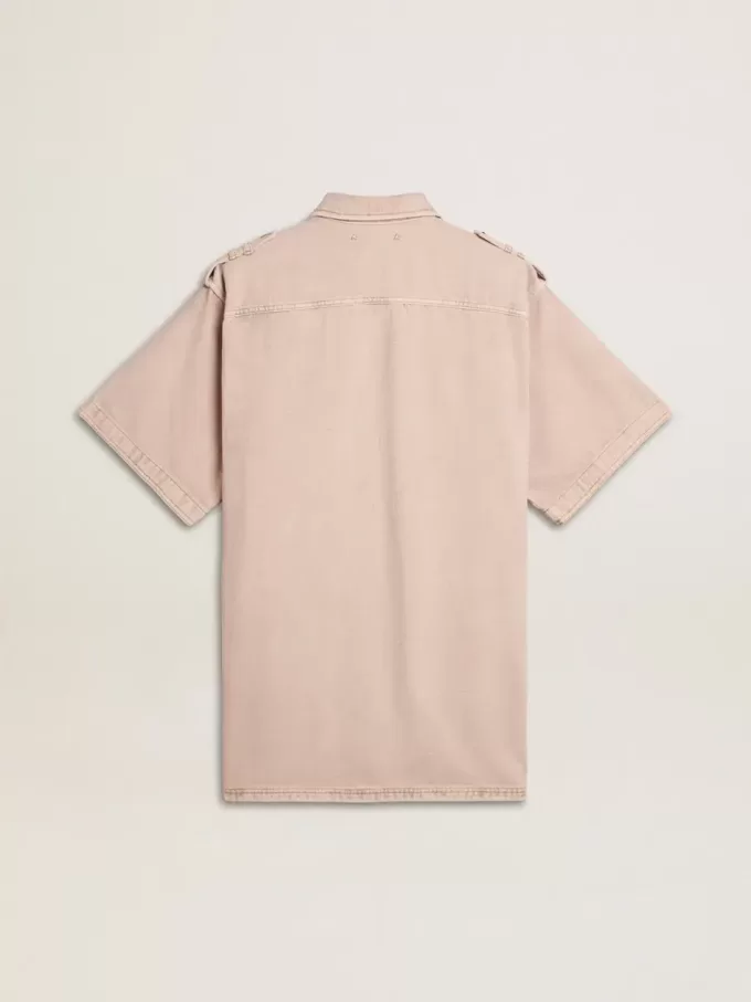 Oversized-Fit-Jeanshemd für Damen in Pink Oversized-Fit-Jeanshemd für Damen in Pink