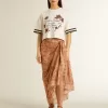 Oversized-Kurz-T-Shirt für Damen aus weißem Jersey mit Stickerei und „Venezia Mediterraneo”-Print