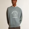 Oversized-Sweatshirt in Babyblau mit Used-Look
