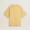 Oversized-T-Shirt für Herren aus gelber Baumwolle mit blauem Print Oversized-T-Shirt für Herren aus gelber Baumwolle mit blauem Print