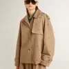 Oversized-Trenchcoat für Damen mit Kristallen