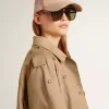 Oversized-Trenchcoat für Damen mit Kristallen