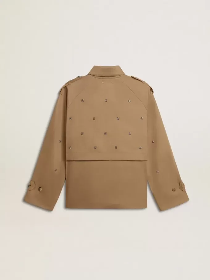 Oversized-Trenchcoat für Damen mit Kristallen