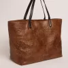 Pasadena-Tasche aus gehämmertem Leder mit Leopardenmuster und kontrastierenden schwarzen Griffen Pasadena-Tasche aus gehämmertem Leder mit Leopardenmuster und kontrastierenden schwarzen Griffen