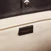 Pasadena-Tasche aus schwarzem, gehämmertem Leder mit goldenem Logo auf der Vorderseite