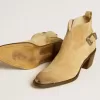 Patty Stiefeletten aus sandfarbenem gewachstem Wildleder Patty Stiefeletten aus sandfarbenem gewachstem Wildleder
