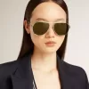Pilotenbrille mit silbernem Rahmen und grünen Gläsern Pilotenbrille mit silbernem Rahmen und grünen Gläsern