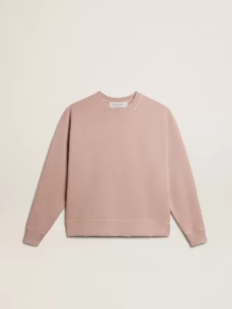 Puderrosa Sweatshirt mit umgekehrtem Logo auf der Rückseite – Jersey Capsule