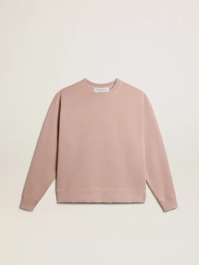 Puderrosa Sweatshirt mit umgekehrtem Logo auf der Rückseite – Jersey Capsule