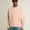 Puderrosa Sweatshirt mit umgekehrtem Logo auf der Rückseite – Jersey Capsule