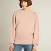 Puderrosa Sweatshirt mit umgekehrtem Logo auf der Rückseite – Jersey Capsule
