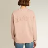 Puderrosa Sweatshirt mit umgekehrtem Logo auf der Rückseite – Jersey Capsule