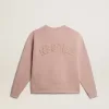 Puderrosa Sweatshirt mit umgekehrtem Logo auf der Rückseite – Jersey Capsule