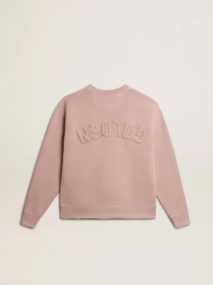 Puderrosa Sweatshirt mit umgekehrtem Logo auf der Rückseite – Jersey Capsule
