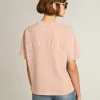 Puderrosa T-Shirt mit umgekehrtem Logo auf der Rückseite – Jersey Capsule