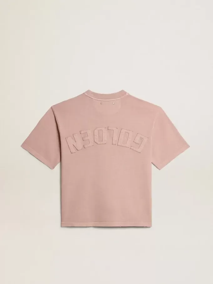 Puderrosa T-Shirt mit umgekehrtem Logo auf der Rückseite – Jersey Capsule