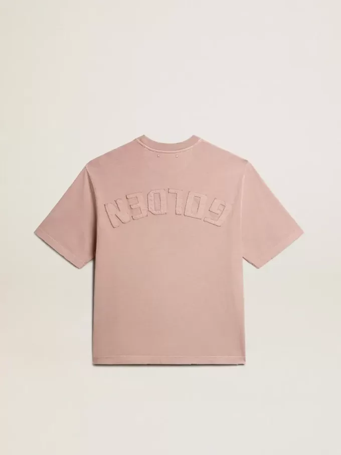 Puderrosa T-Shirt mit umgekehrtem Logo auf der Rückseite – Jersey Capsule