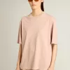 Puderrosa T-Shirt mit umgekehrtem Logo auf der Rückseite – Jersey Capsule