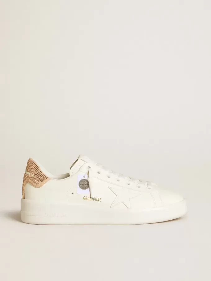 Purestar mit Lederstern und Fersenlasche aus Wildleder mit Swarovski-Kristallen Purestar mit Lederstern und Fersenlasche aus Wildleder mit Swarovski-Kristallen