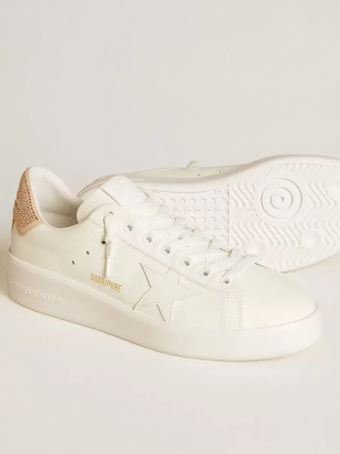 Purestar mit Lederstern und Fersenlasche aus Wildleder mit Swarovski-Kristallen Purestar mit Lederstern und Fersenlasche aus Wildleder mit Swarovski-Kristallen