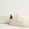 Purestar mit weißem Stern und burgunderrotem Absatz mit Eidechsenprint Purestar mit weißem Stern und burgunderrotem Absatz mit Eidechsenprint