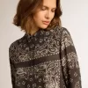 Pyjamahemd in Anthrazitgrau mit Paisley-Print